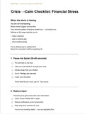 Crisis to Calm Checklist: Financial Stress